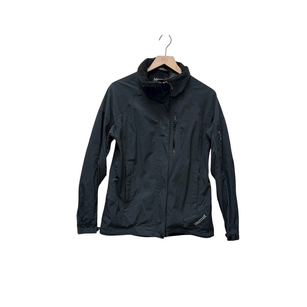 Marmot Membrain Black Full Zip Waterproof Rain Jacket Women's Medium Hiking